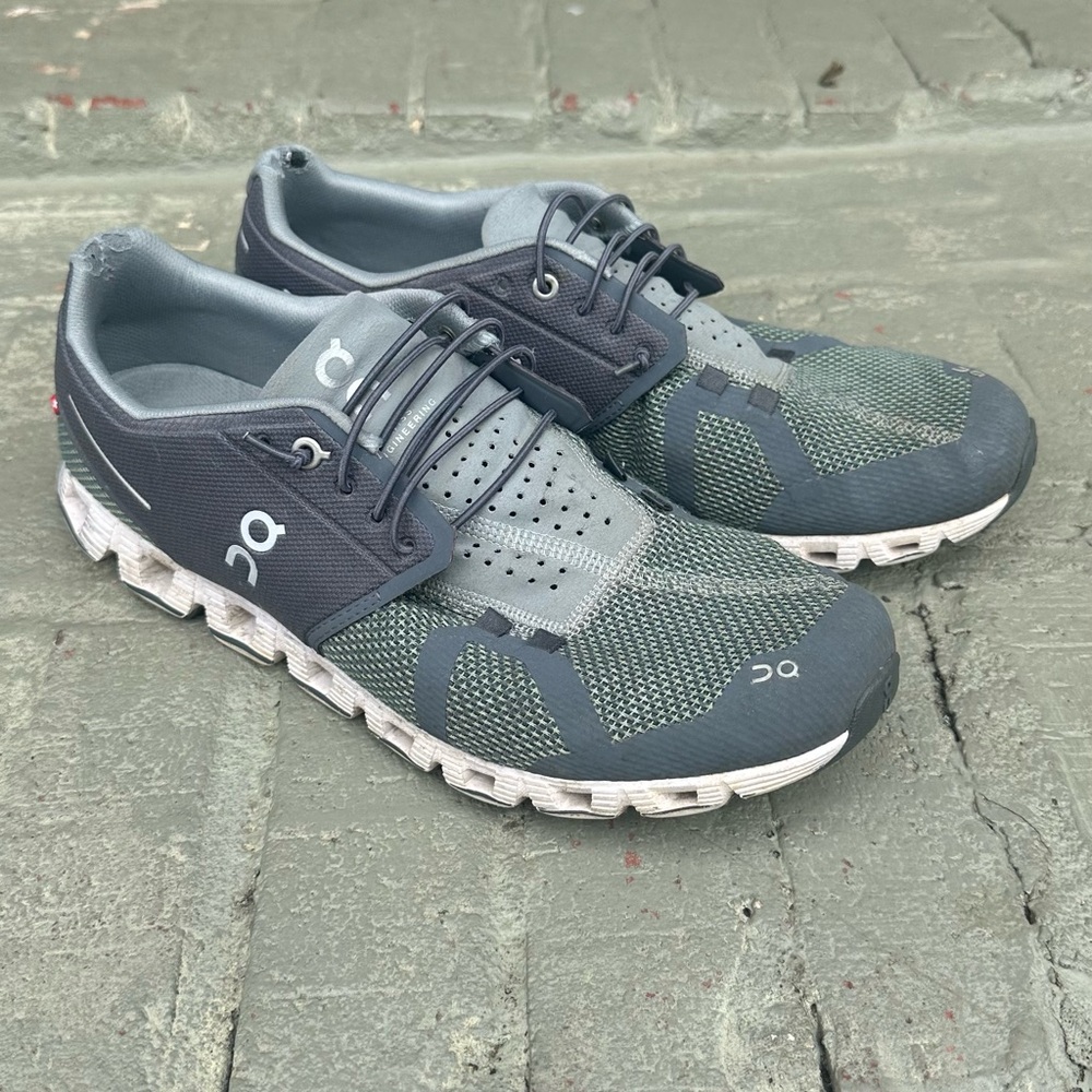 On Running Men's Green and Gray Athletic Shoes